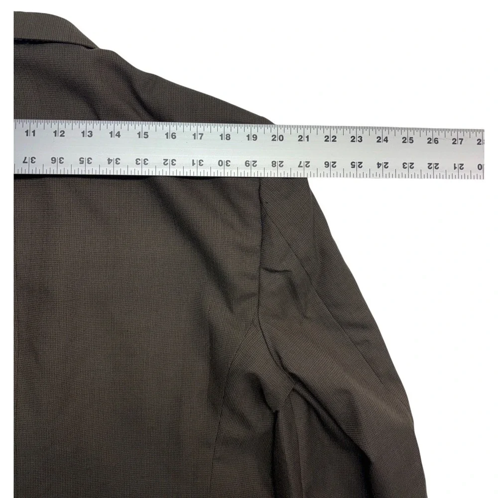 vtg 90s Towncraft 44R 36x32 Brown 2pc Pant Suit Wool Blend Pleated High Waisted